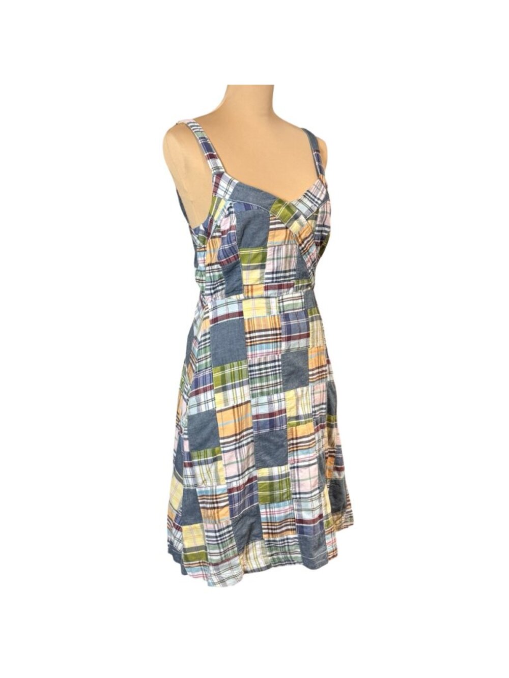 Vintage Y2K Tommy Hilfiger Madras Plaid Patchwork Sundress 2 Cottage - Picture 15 of 15